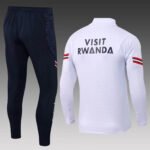 2021/2022 Psg Paris Saint-Germain Half-Pull Training Suit White Set - Image 2
