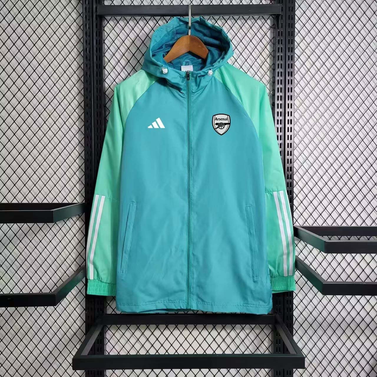 06eca7bad6fa176d750d3c2d22905930 2023-2024 Arsenal Windbreaker Light green Soccer Jersey 1:1 Thai Quality - Image 1