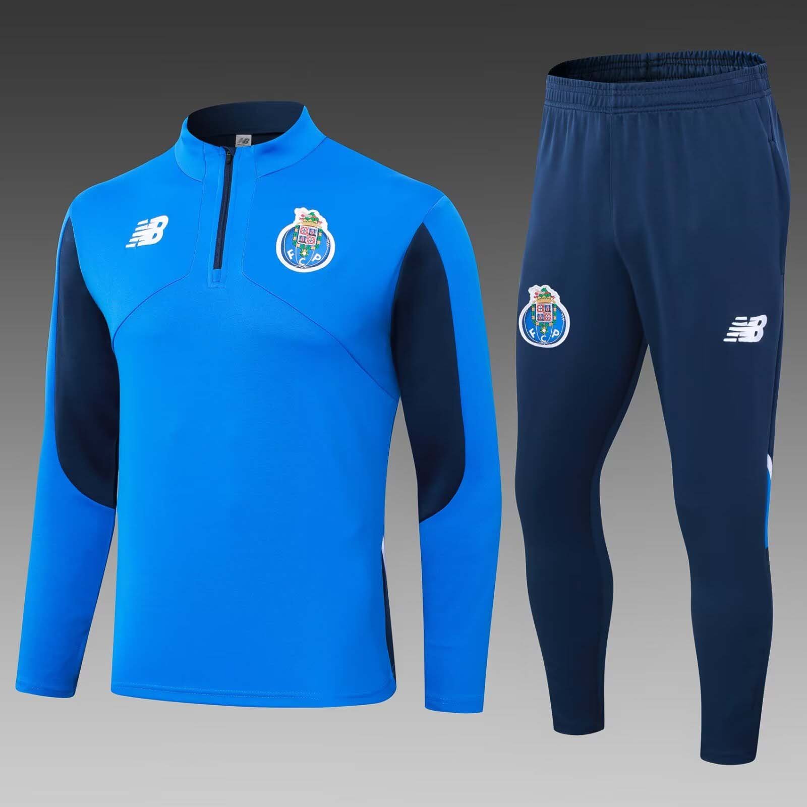 0a8ef33fe5143abde129d06017f2c47b 2024/2025 Porto Half-Pull Training Suit Colorful Blue Football Shirt Set - Image 1