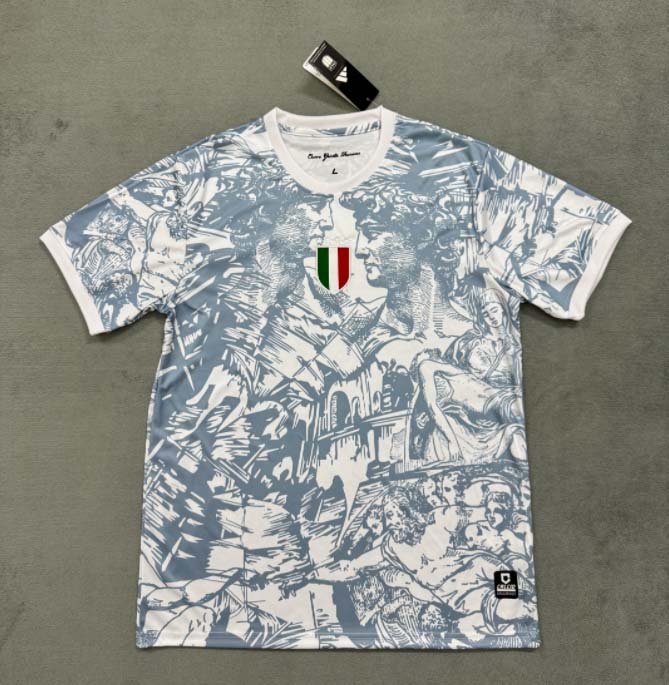 0bae92239d626036c1af557e68e4332f 2025 Italy Training Wear Grey Football Shirt 1:1 Thai Quality - Image 1