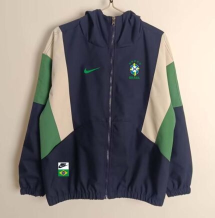 2025 Brazil Windbreaker Navy blue Football Shirt 1:1 Thai Quality