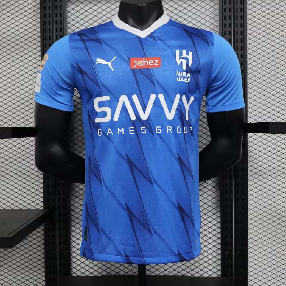 14ba6fc8de7a46307c3e62cd0ddf4009 2023/2024 Player Version Al-Hilal Saudi Home Football Shirt - Image 1