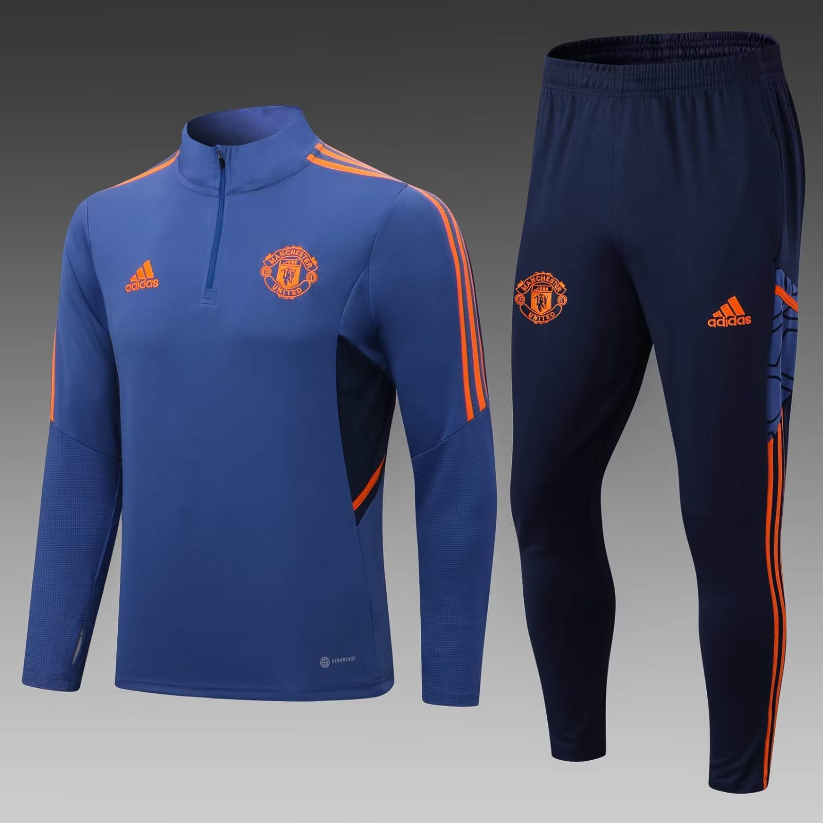 1d4d773e6d72bf7790f16c9405964251 2022/2023 Manchester United Half-Pull Training Suit Blue Football Shirt 1:1 Thai Quality Set - Image 1