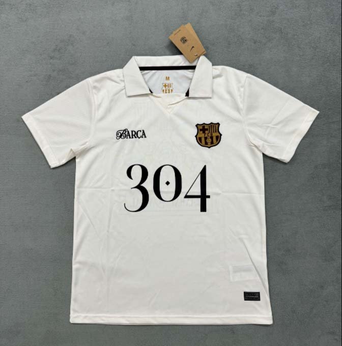 202dd47e9bdee42cbaec70c2122fece7 2024/2025 Barcelona Special Edition White Football Shirt 1:1 Thai Quality - Image 1