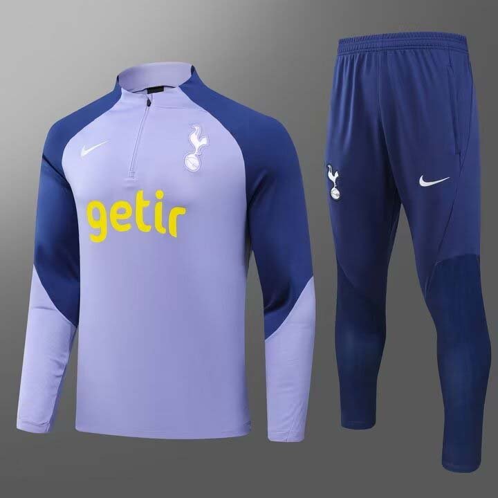 25f8caf2da6ea3f540ce115c6505ebd4 2023 Tottenham Half-Pull Training Suit Purple Jersey 1:1 Thai Quality Set - Image 1