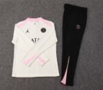 2024/2025 Psg Paris Saint-Germain Half-Pull Training Suit cream-yellow Set - Image 3