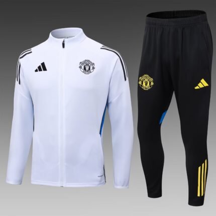 2025/2026 Manchester Long Zipped Jacket White Football Shirt 1:1 Thai Quality Set