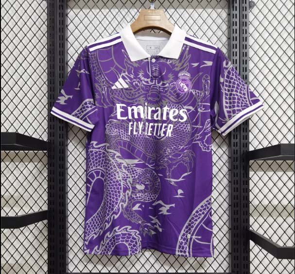 3b57489997b5c3be109836733945d9d3 2023/2024 Real Madrid Chinese Dragon purple Football Shirt - Image 1