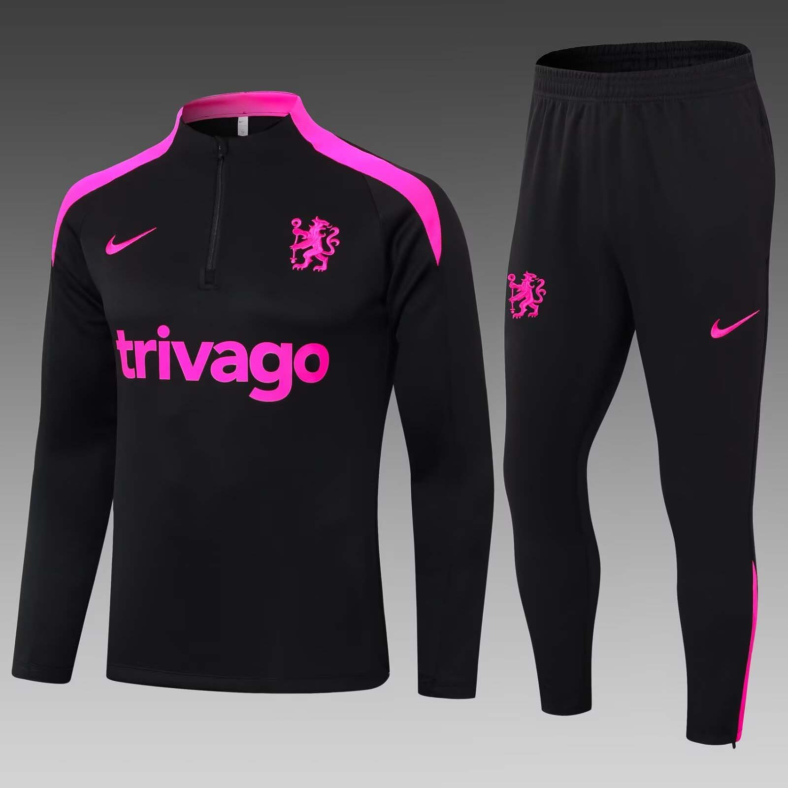 3c73ac8b7b2c59473c6d4bd1077aa9b0 2024/2025 Chelsea Half-Pull Training Suit Black Football Shirt 1:1 Thai Quality Set - Image 1