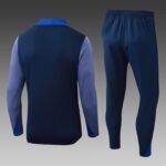 2025/2026 Psg Paris Saint-Germain Half-Pull Training Suit Navy Blue Gray Sleeves Football Shirt 1:1 Thai Quality Set - Image 2