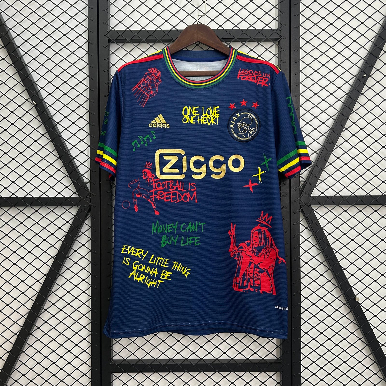 3fbbb31e059c52a02957e07c3ad0e6cf-1 2025/2026 Ajax Graffiti version Navy blue Football Shirt 1:1 Thai Quality - Image 1