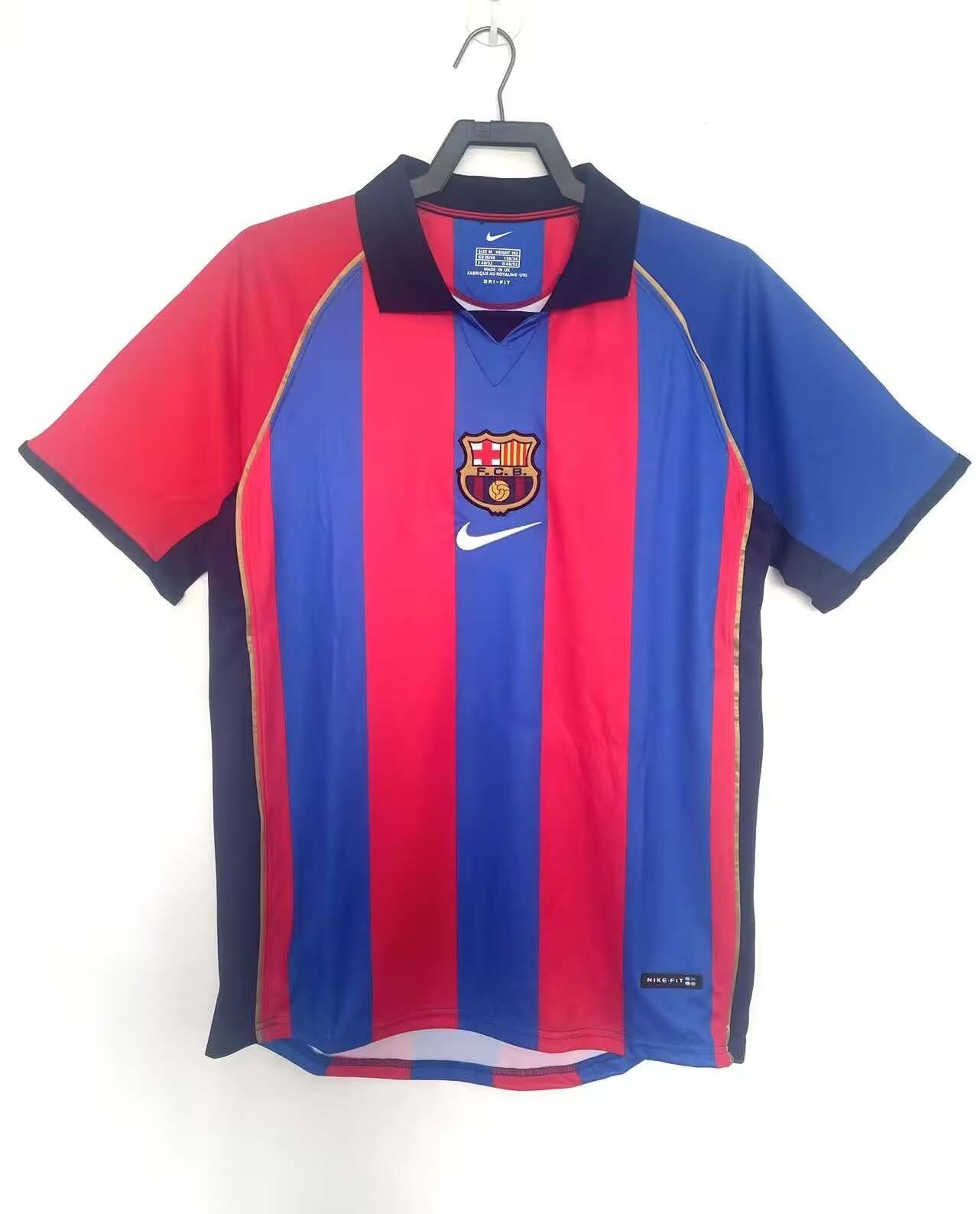 3ff7b425eb030a3b47f083bbed8e58dd 2001/2002 Retro Barcelona Home Football Shirt 1:1 Thai Quality - Image 1