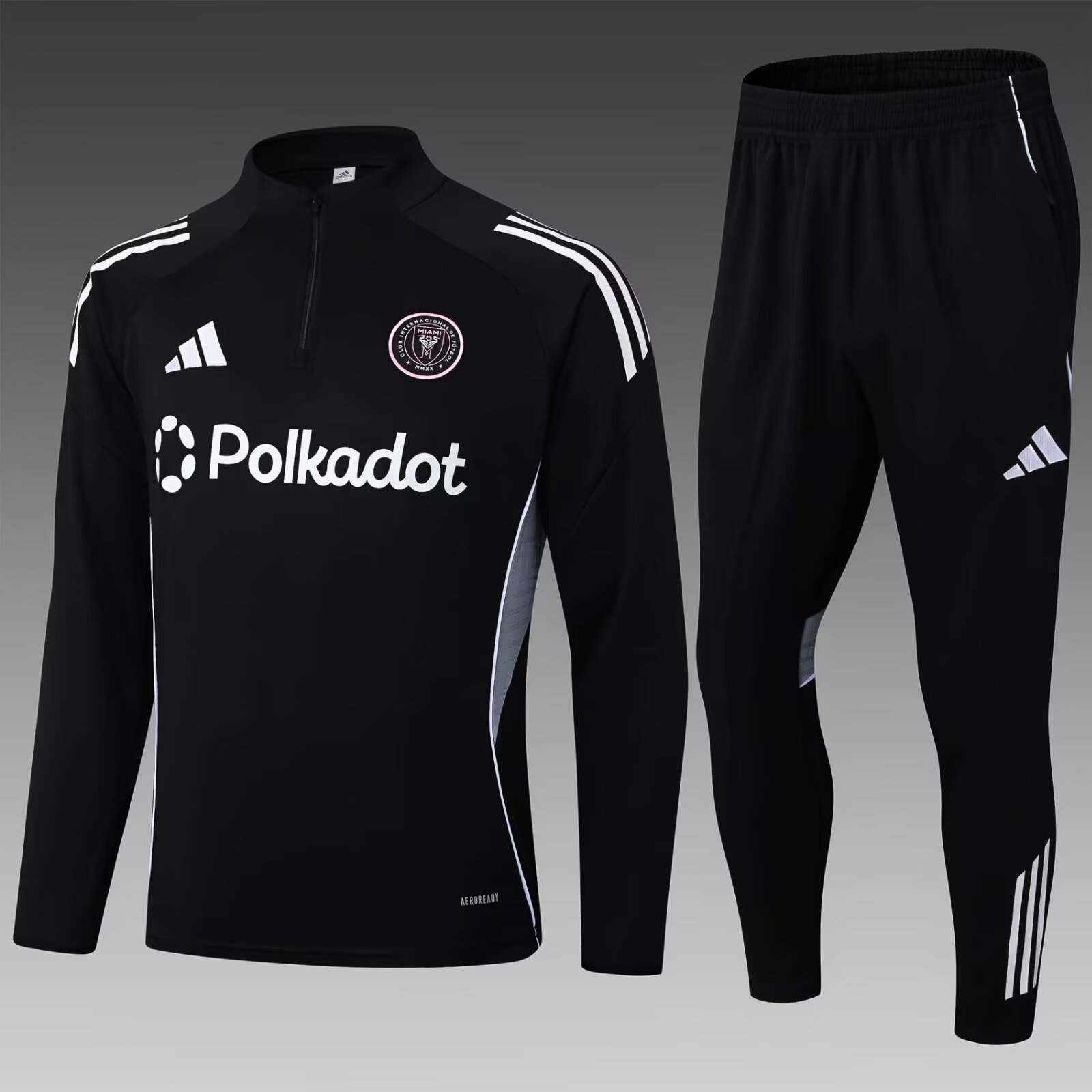 412f36f59d840b14415291cefe6a0fe7 2025/2026 Inter Miami Half-Pull Training Suit Black Soccer Jersey 1:1 Thai Quality Set - Image 1