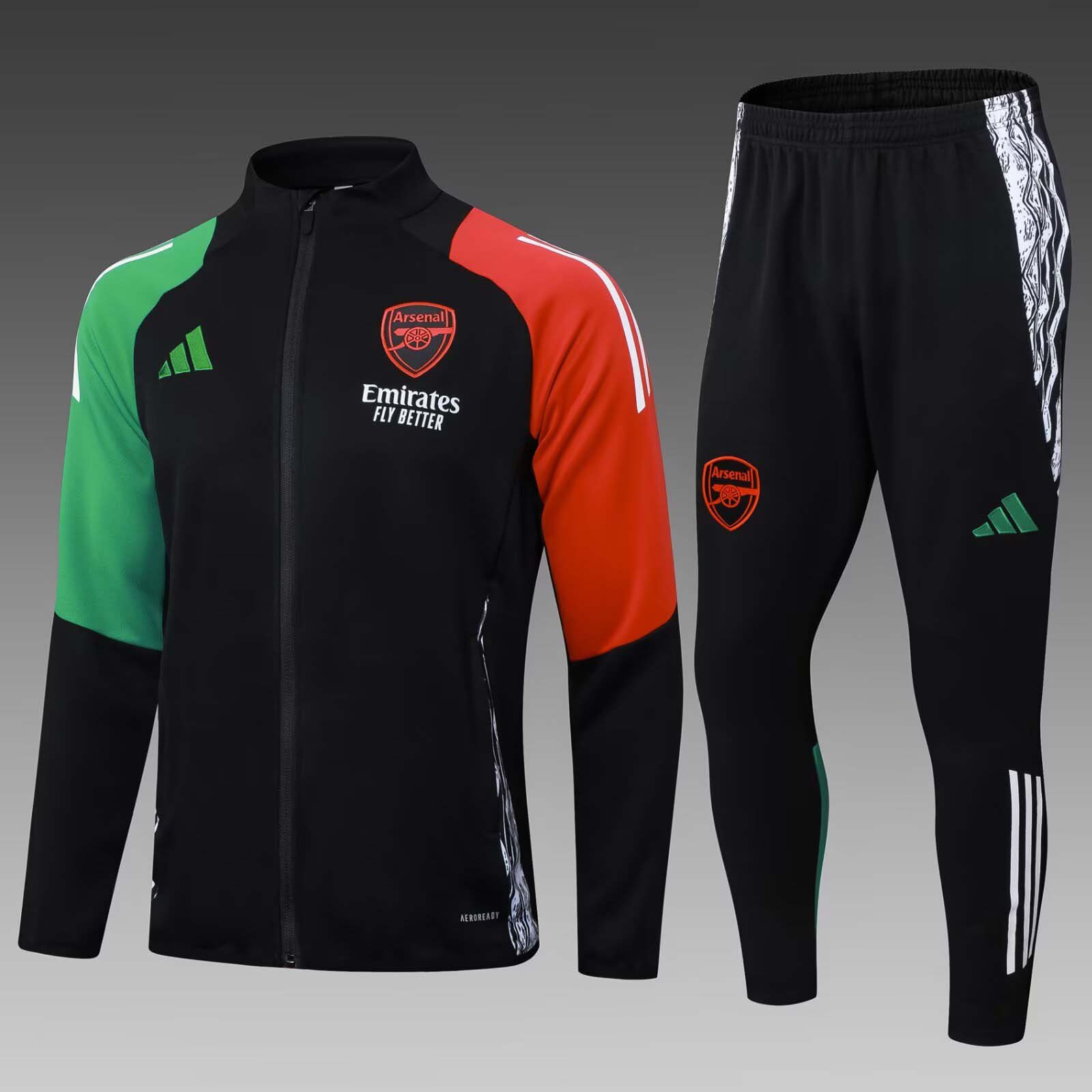 53faec845180b27fd8b7b96ff069639d 2025/2026 Arsenal Long Zipped Jacket Black Football Shirt 1:1 Thai Quality Set - Image 1