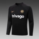 2022/2023 Chelsea Half-Pull Training Suit Black Football Shirt 1:1 Thai Quality Set - Image 3