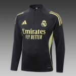 2025/2026 Real Madrid Half-Pull Training Suit Dark Gray Football Shirt 1:1 Thai Quality Set - Image 3