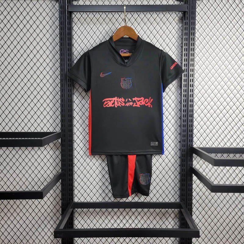 61f97e21eeb09cd2c682c432b87e2616 2024/2025 Barcelona Away Travis Scott Joint Edition Football Shirt 1:1 Thai Quality Kids Size - Image 1