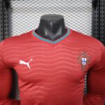2026-2027 Player Version Portugal Home Red Long Sleeve  Jersey AAA - Image 3