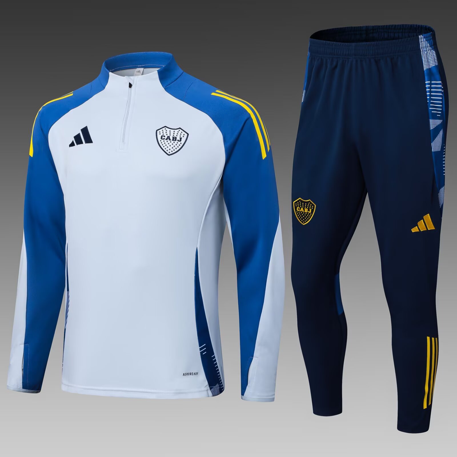 730fee5281c745d741e25baf090906ad 2024/2025 Boca Juniors Half-Pull Training Suit Gray Blue Sleeves Jersey 1:1 Thai Quality - Image 1