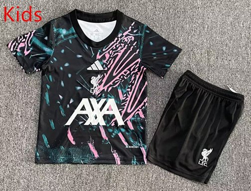 771abe8b 26-27 Special Version Liverpool Pink&Green Kids/Youth Soccer Uniform - Image 1