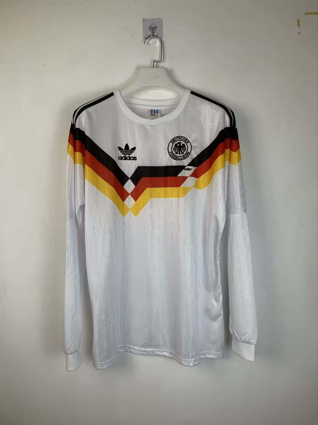 7817afdd98f6543258363c069fe9391e 1990 Retro Long Sleeve Germany Home Football Shirt 1:1 Thai Quality - Image 1