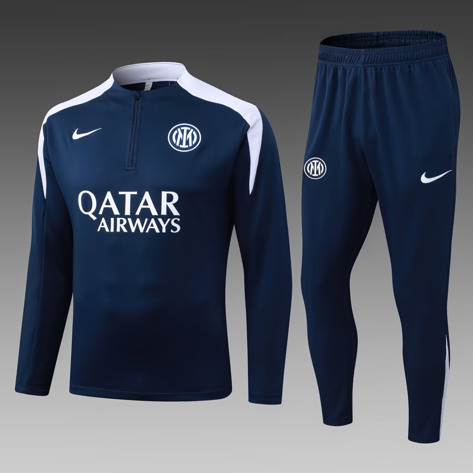 79f145f0e8db793ae380e3e31db3fc7b 2025/2026 Internazionale Milan Half-Pull Training Suit Royal Blue Football Jersey 1:1 Thai Quality Set - Image 1