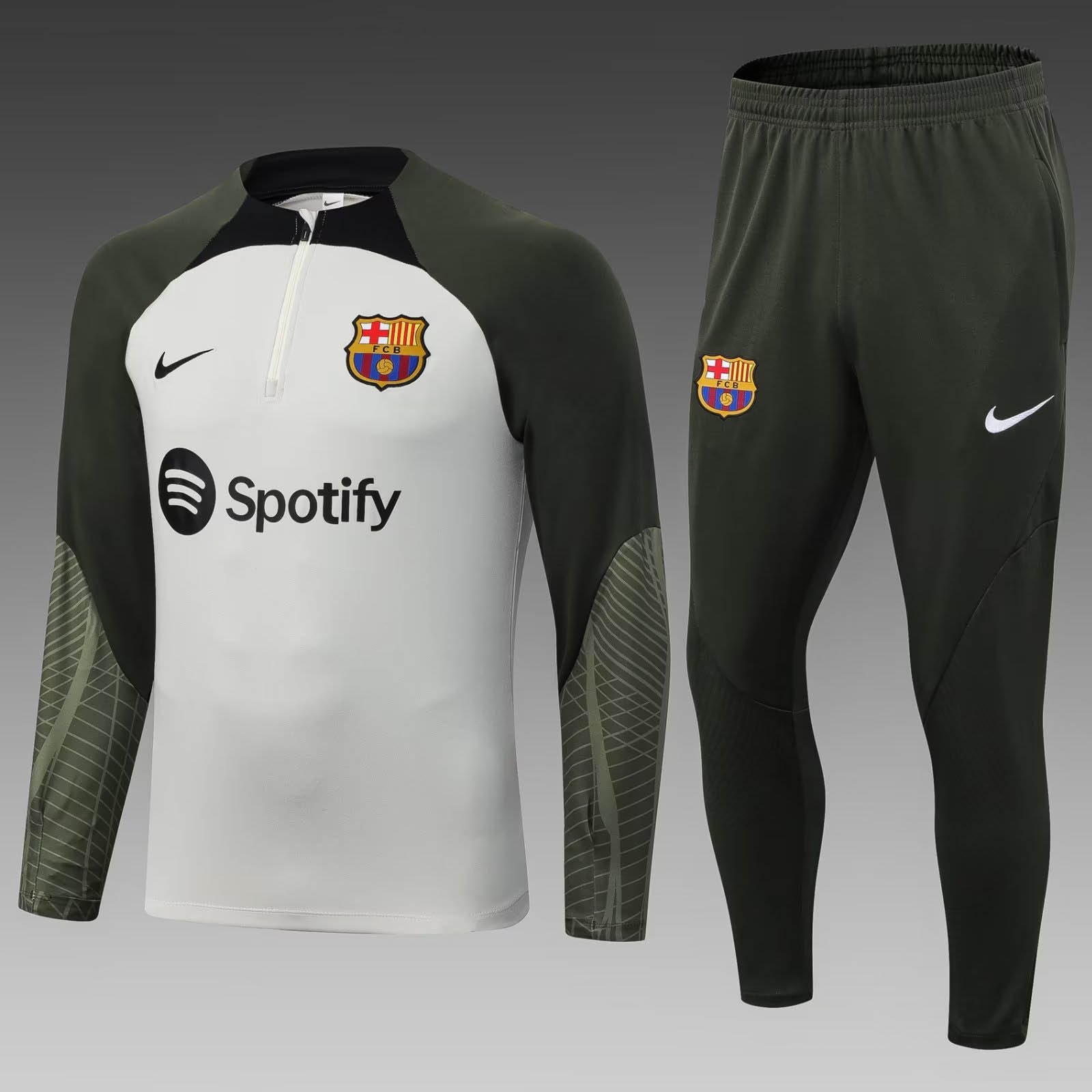 8013be5d8dcec982656659817addbef9 2023/2024 Barcelona Half-Pull Training Suit Grey Jersey Set - Image 1