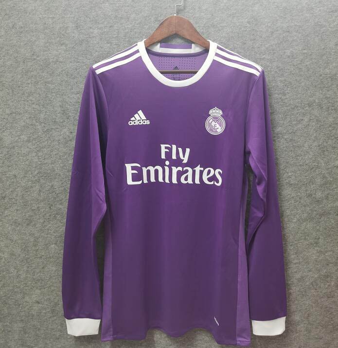 80fd00c1b3a12e50ccb70eab6b889947 2016/2017 Retro Long Sleeve Real Madrid Away - Image 1