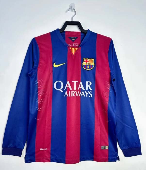 83f31164e152932b255e7b0f73c73681-1 2014/2015 Retro Long Sleeve Barcelona Home Football Shirt 1:1 Thai Quality - Image 1