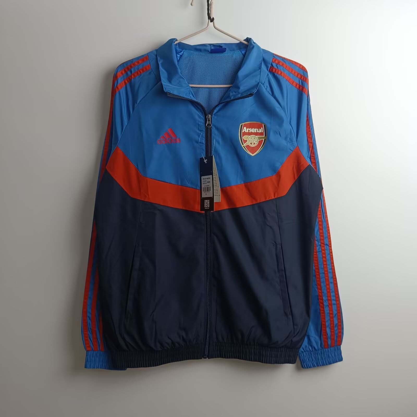 8668b40f518e8a434d908d74a36898cb 2024/2025 Arsenal Windbreaker Dark blue Soccer Jersey 1:1 Thai Quality - Image 1
