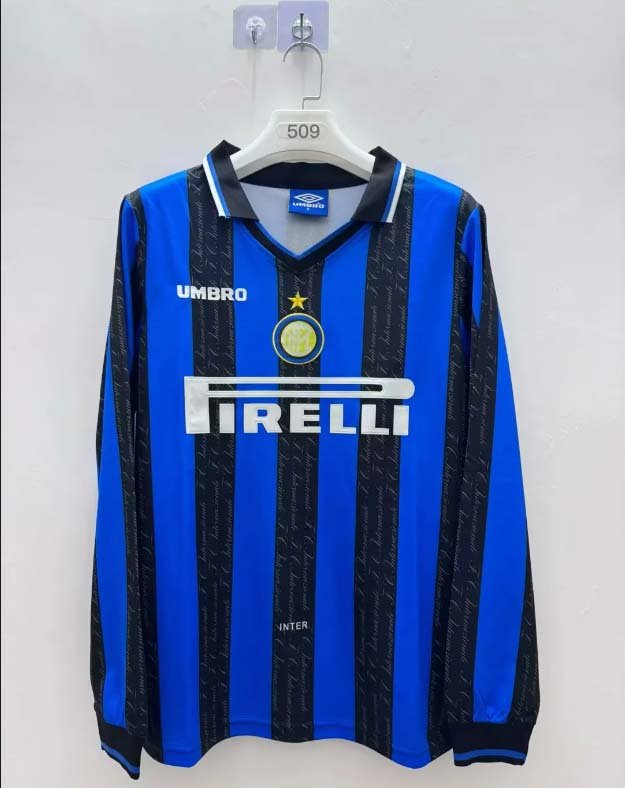 86cad3ffd4487d08dac94436efa83e82-1 1997/1998 Retro Long Sleeve Internazionale Milan Home Football Jersey 1:1 Thai Quality - Image 1