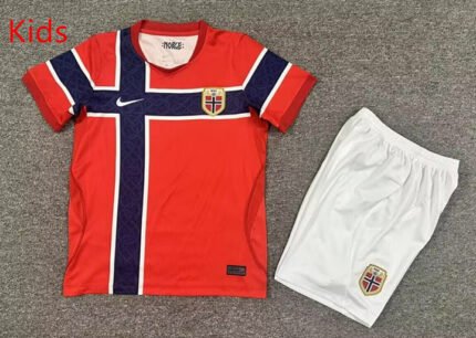 2026-2027 Norway Home Red Kids/Youth Soccer Uniform