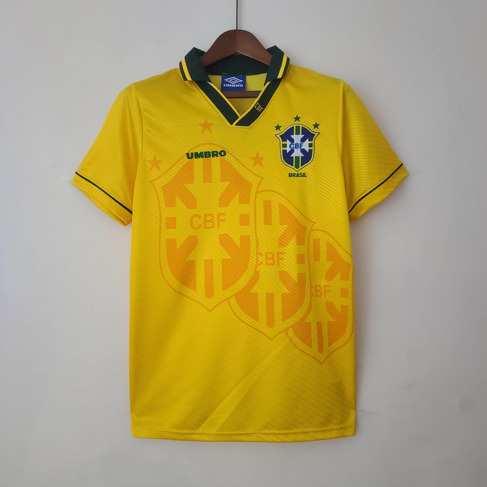 87d0d770fbf782379b1301adbbb39540 1994 Retro Brazil Home Soccer Jersey - Image 1