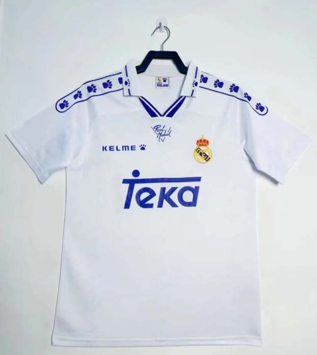 8d69816d46946451a6a336eb4578d3c6 1994/1996 Retro Real Madrid Home Football Shirt1:1 Thai Quality - Image 1
