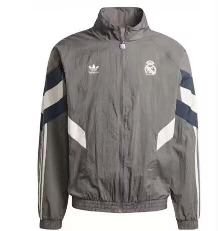 8efa9bd19da5ebd4a58f03eea38c94e3 2024/2025 Real Madrid Windbreaker Gray Soccer Jersey 1:1 Thai Quality - Image 1