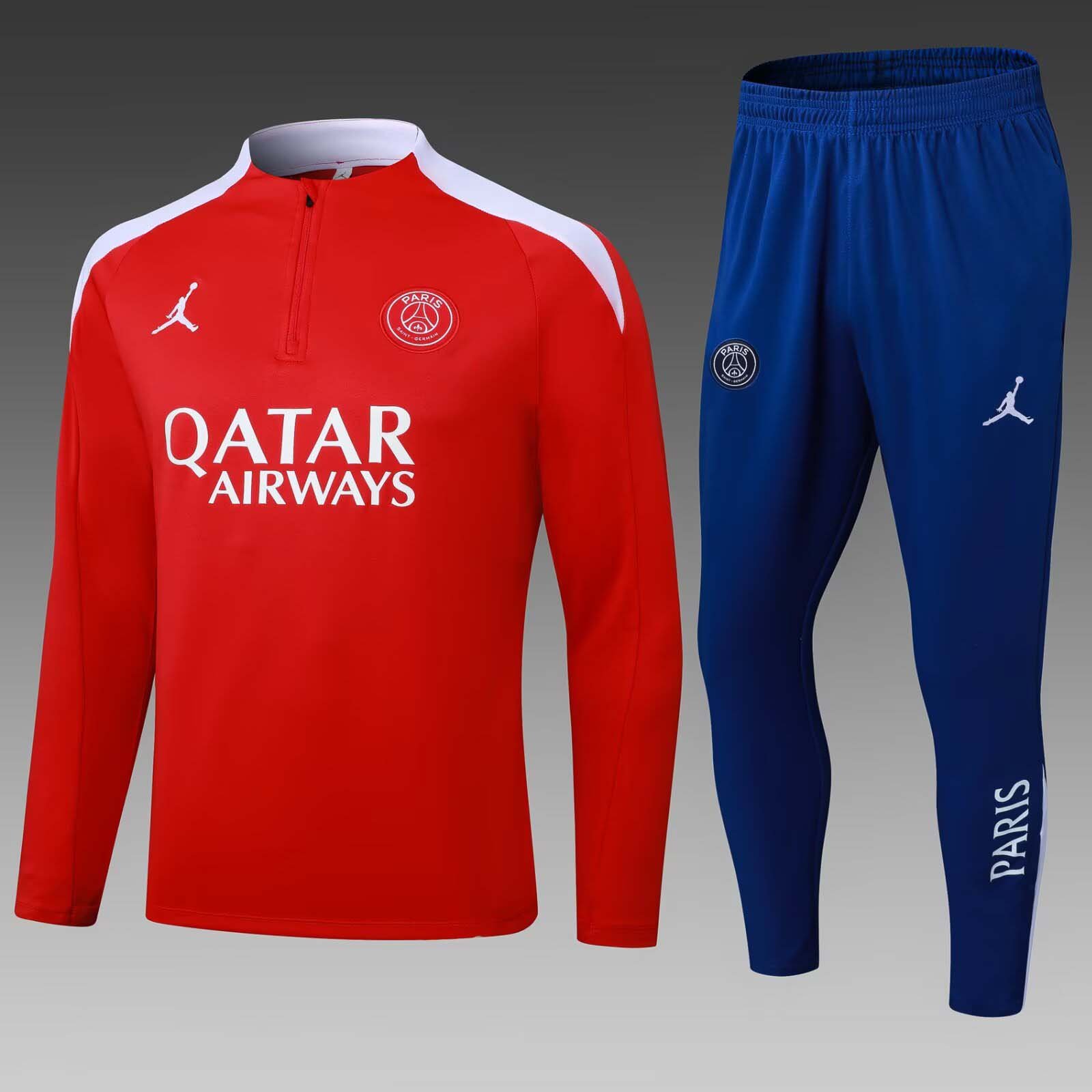 8fa0cbea91c4a2395cd86c398a583c4a 2025/2026 Psg Paris Saint-Germain Half-Pull Training Suit Red Football Shirt 1:1 Thai Quality Set - Image 1