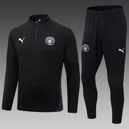 2025/2026 Manchester City Half-Pull Training Suit Black Football Shirt 1:1 Thai Quality Set