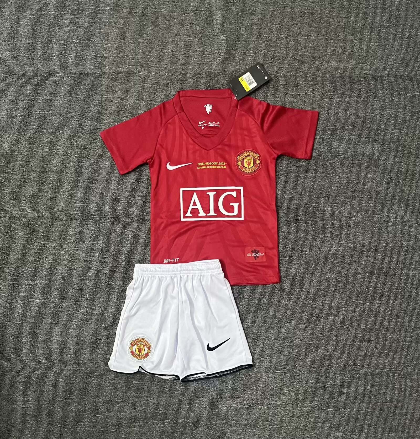 a26b6cba6b9ea60d1d22c09478b55d73 2007/2008 Retro Manchester United Home Football Shirt 1:1 Thai Quality Kids Size - Image 1