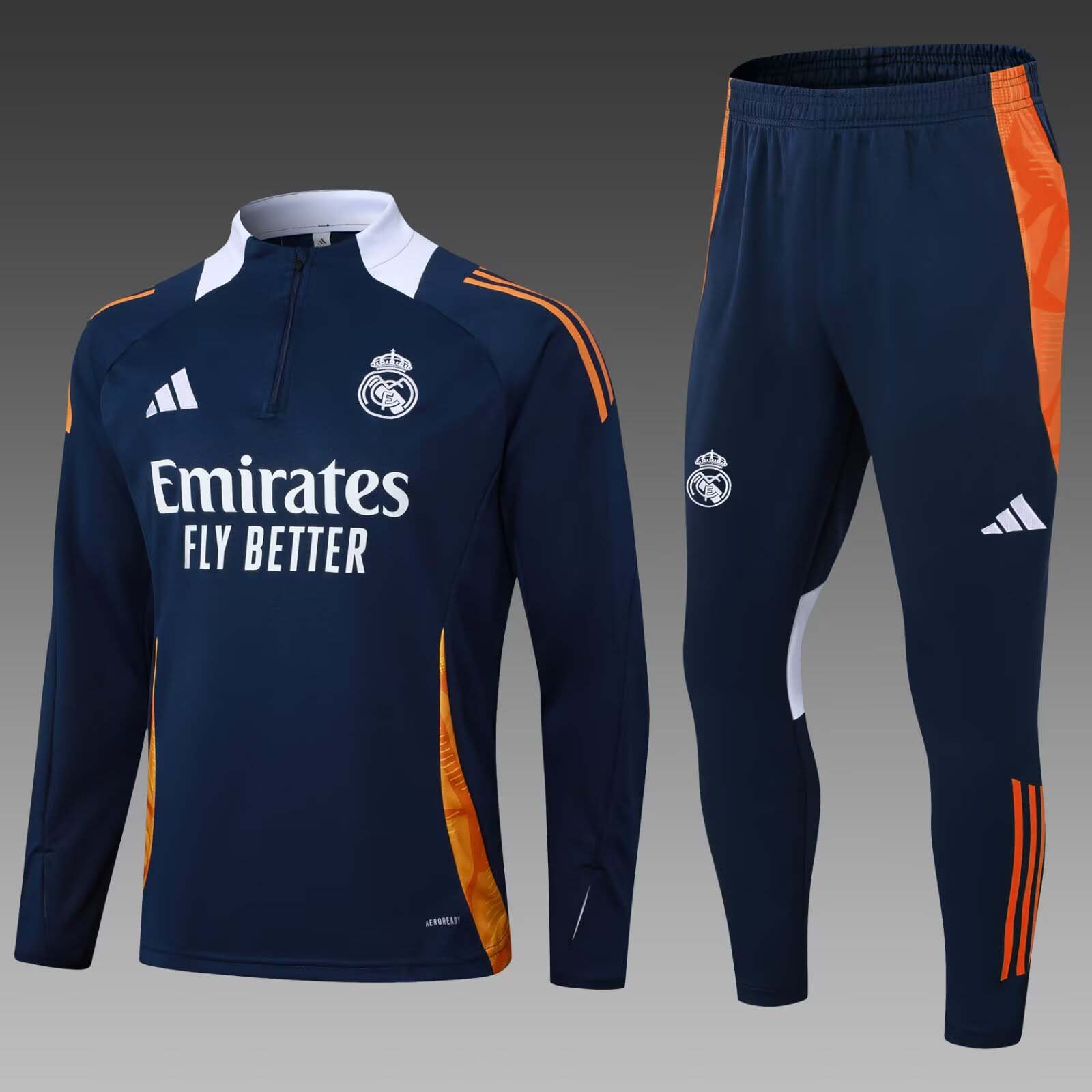 aa4b3b669f4c8fbae5e654356e8e9bbd 2025/2026 Real Madrid Half-Pull Training Suit Royal blue Football Shirt 1:1 Thai Quality Set - Image 1