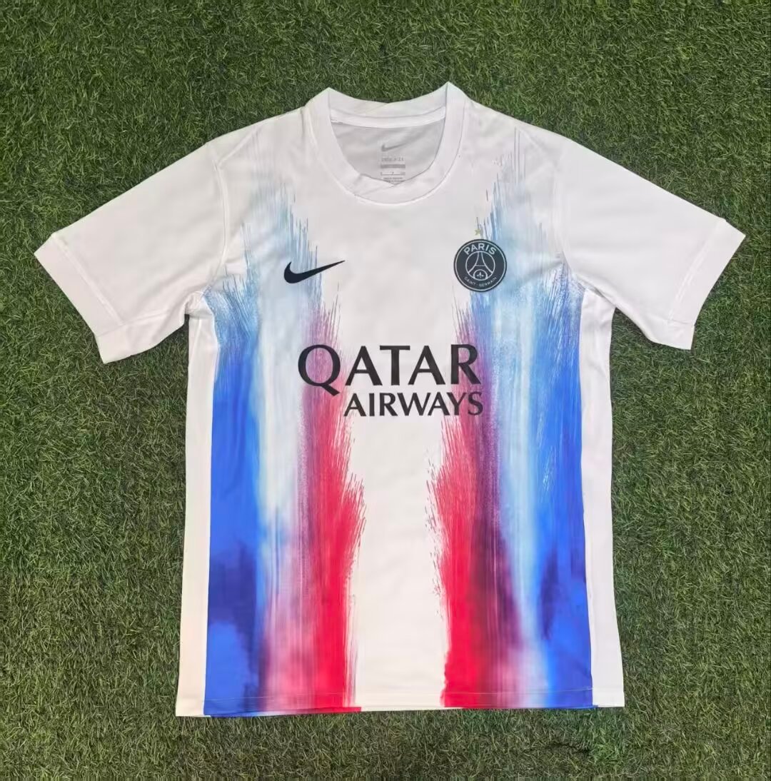 add2c10b5aa1c9747f01274eb3fb6489-1 2025/2026 Psg Paris Saint-Germain Pre-Match Training White Football Shirt 1:1 Thai Quality - Image 1