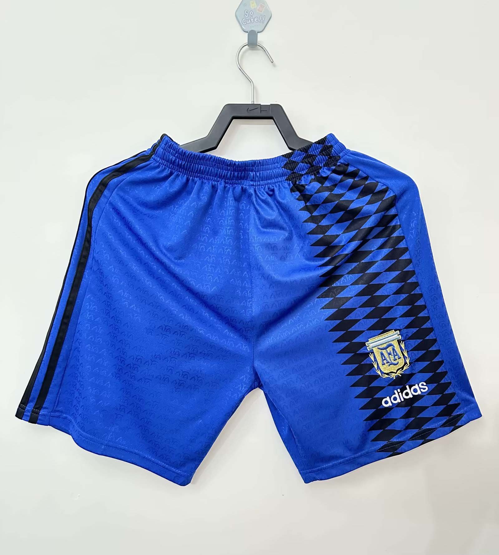 b90da36e66890610ab34a71268bc3146 1994 Retro Argentina Away Shorts - Image 1