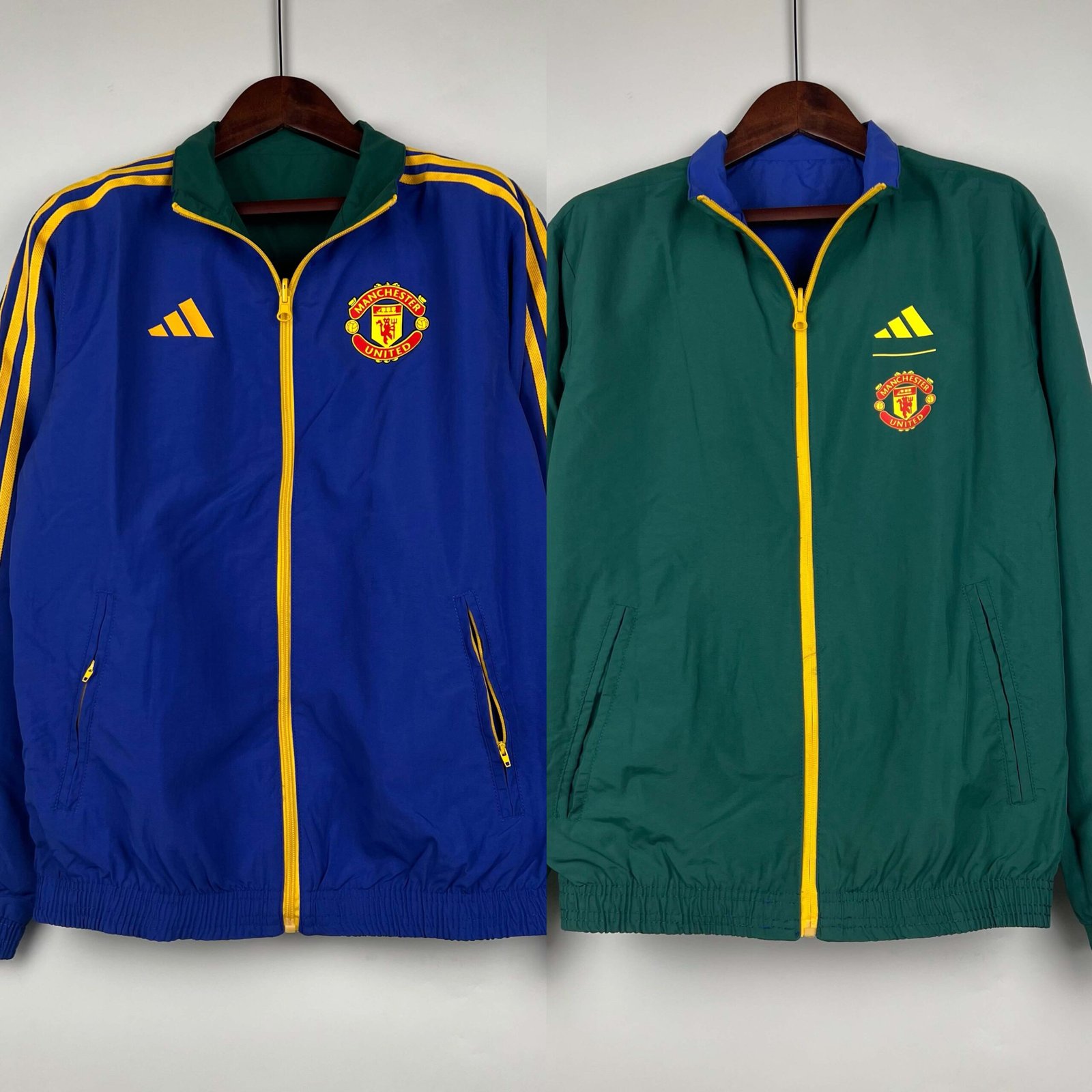 bdaf32912bfea7a0aabc244b00041b50 2023/2024 Manchester United Reversible Windbreaker(Blue-Green)Soccer Jersey 1:1 Thai Quality - Image 1