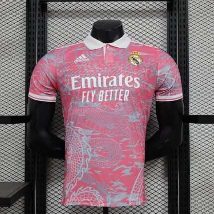 2025/2026 Player Version Real Madrid Chinese Dragon Pink Football Shirt 1:1 Thai Quality