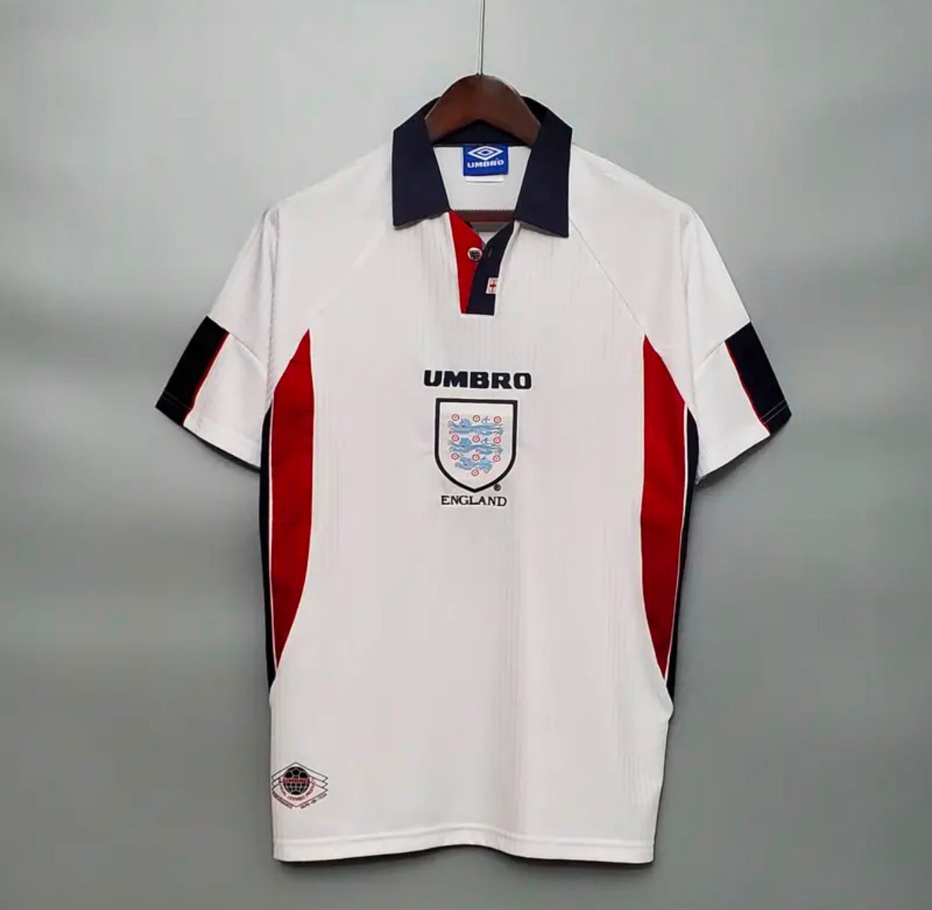 c9088d8f-d398-4070-a774-743d5918e85a 1998 Retro England Home Soccer Jersey - Image 1