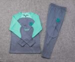 2023/2024 Barcelona Half-Pull Training Suit Green-Gray Jersey Set - Image 7
