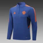 2022/2023 Manchester United Half-Pull Training Suit Blue Football Shirt 1:1 Thai Quality Set - Image 3