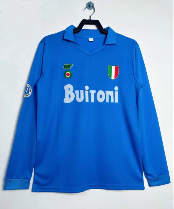 d258a08069ac83d3ecbb4ec15891bb70-1 1987/1988 Retro Long Sleeve Napoli Home Soccer Jersey 1:1 Thai Quality - Image 1