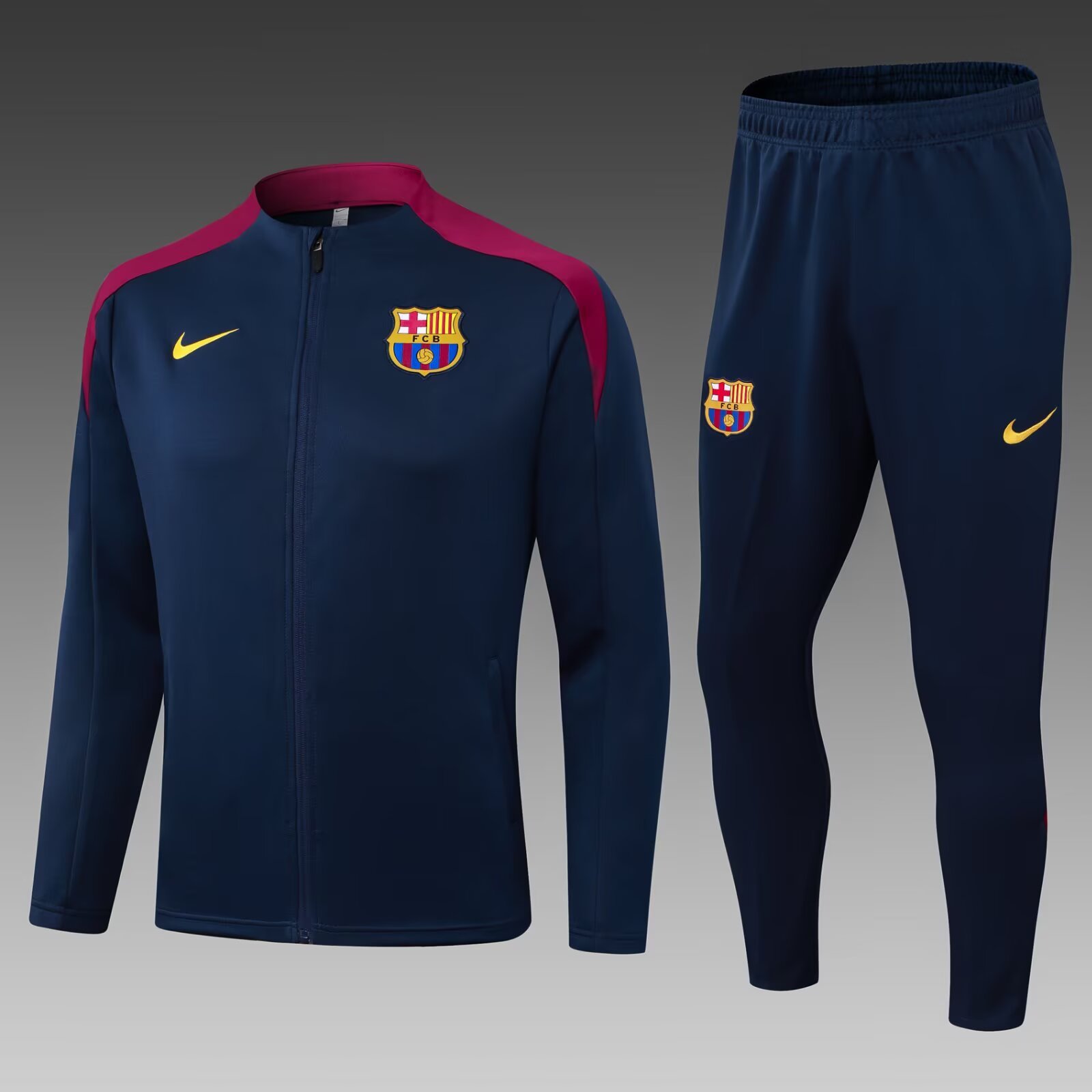 d4de442b7adf07528dffaef1f9a8809d 2025/2026 Barcelona Long Zipped Jacket Royal Blue Jersey Set - Image 1