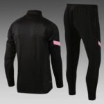 2021/2022 Psg Paris Saint-Germain Half-Pull Training Suit Black Set - Image 2