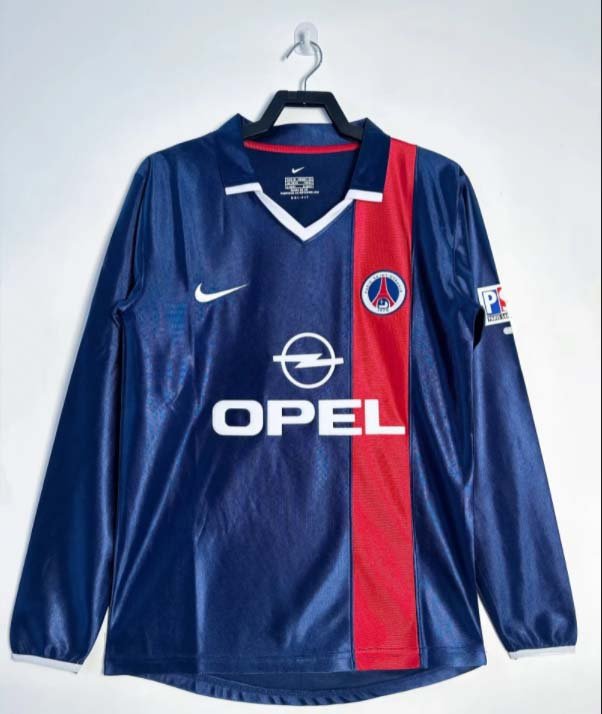 de8c70ca1283a11efedcc05e3f6c9978 2001/2002 Retro Long Sleeve Psg Paris Saint-Germain Home Football Shirt1:1 Thai Quality - Image 1